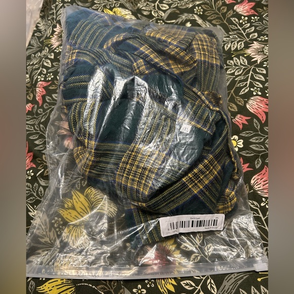 Temu Plus Plaid Green Long Sleeve Button Down Shirt Size 3XL - Picture 6 of 7